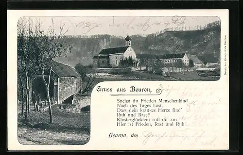 AK Beuron, Ortschafts-Gedicht, Kirche