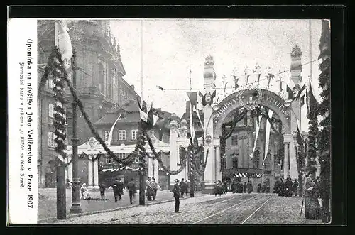 AK Prag / Praha, Upominka na navstevu Jeho Velicenstva 1907