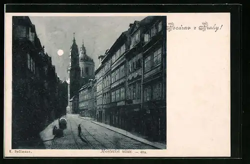 AK Prag / Praha, Mostecka ulice