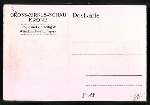 AK Elefantenpyramide im Zirkus Krone