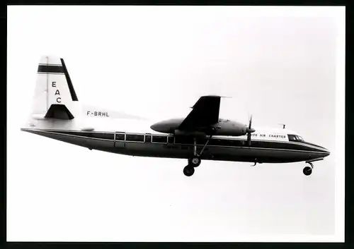 Fotografie Flugzeug Fokker F27, Passagierflugzeug der Europe Air Charter, Kennung F-BRHL