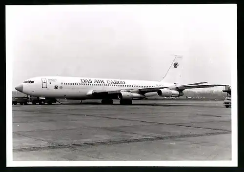 Fotografie Flugzeug Boeing 707, Frachtflugzeug Das Air Cargo, Kennung 5X-JEF