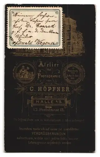 Fotografie C. Höpfner, Halle a. S., Poststr. 13, Bürgerlicher Herr mit Brille und Vollbart