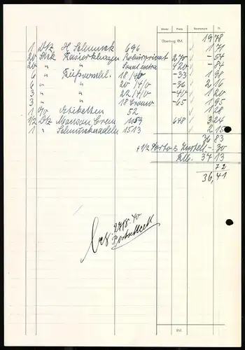 Rechnung Magdeburg 1940, Textilwarengrosshandlung Heinrich Mittag, das Werksgebäude