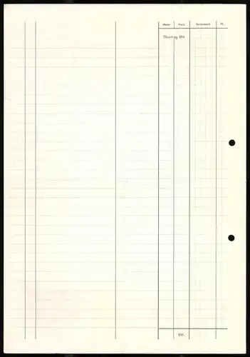 Rechnung Magdeburg 1939, Werk und Verkaufshaus des Textilwarengrosshandel Heinrich Mittag