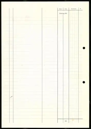 Rechnung Magdeburg 1940, Textilwarengrosshandlung Heinrich Mittag, Fabrikanlage