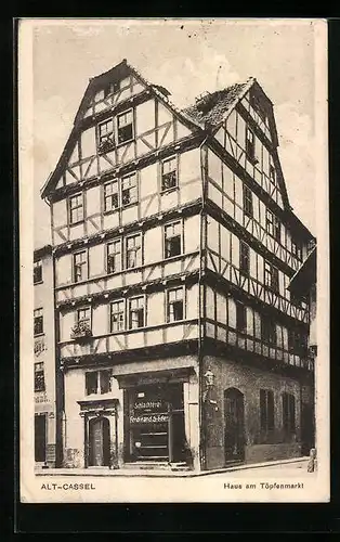AK Kassel, Haus am Töpfenmarkt mit Schlachterei von Ferdinand Söder