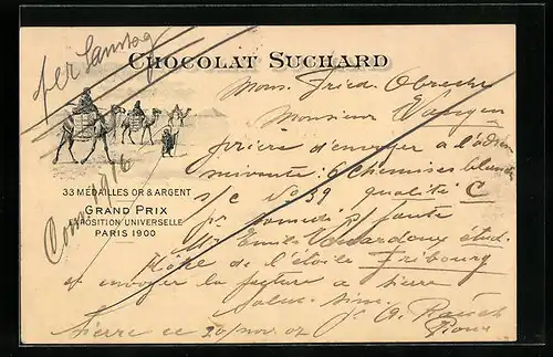 Lithographie Chocolat Suchard, Damen bei Tisch