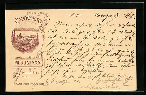 AK Neuchatel, Fabrique de Chocolat Ph. Suchard, Panorama