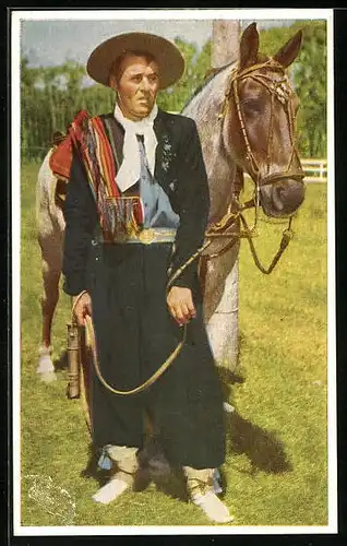 AK Montevideo, Gaucho en Traje de Fiesta