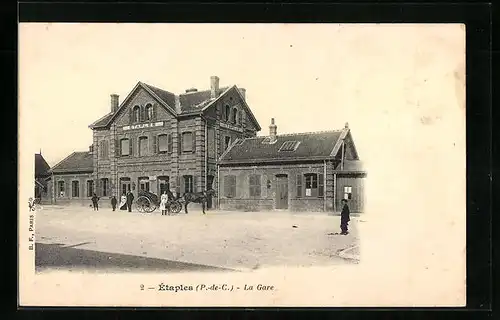 AK Étaples, La Gare, Bahnhof
