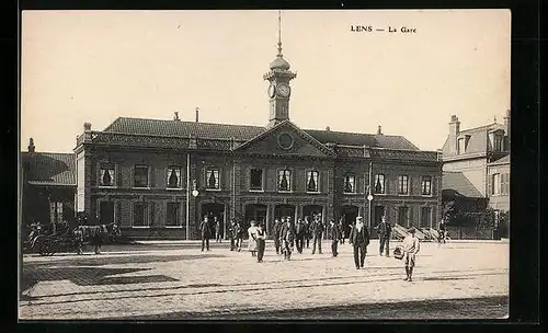 AK Lens, La Gare, Bahnhof