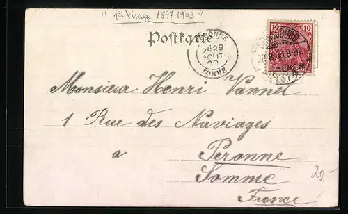 Lithographie Strassburg, Kaiserpalast, Kammerzellsches Haus, Kleeblatt