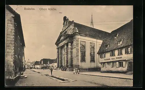 AK Rosheim, Strassenpartie an der Oberen Kirche