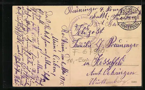 AK Rosheim, Strassenpartie an der Oberen Kirche