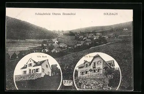 AK Solbach, Schlachtfeld Oberes Breuschtal, Villa Bock, Villa Brion