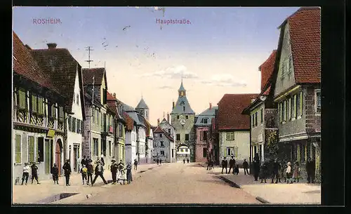 AK Rosheim, Hauptstrasse mit Stadttor