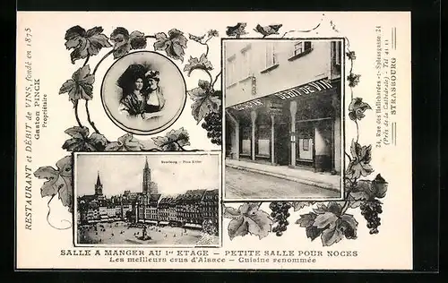 AK Strassburg, Restaurant Gaston Pinck, Spiessgasse 24