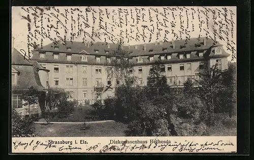 AK Strassburg, Diakonissenanstalt Bethesda vom Garten her