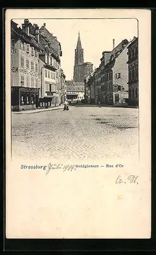 AK Strassburg, Goldgiessen, Rue d`Or