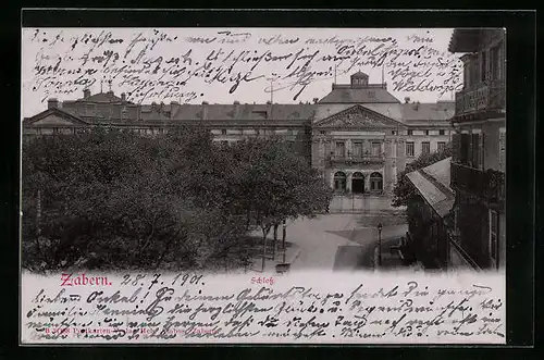 AK Zabern, Teilansicht Schloss