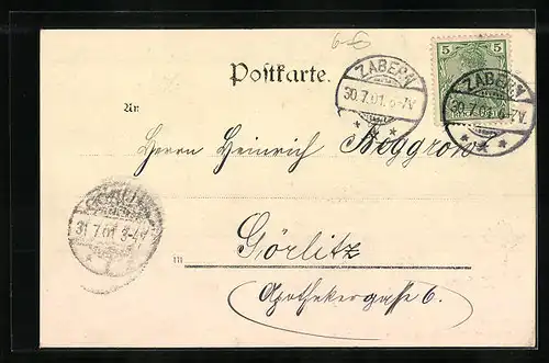 AK Zabern, Teilansicht Schloss