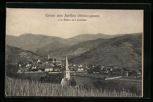 AK Andlau, Ort von Süden aus gesehen