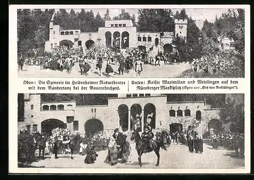 AK Heidenheim, Naturtheater beim Schloss Hellenstein, Bändertanz, Götz von Berlichingen