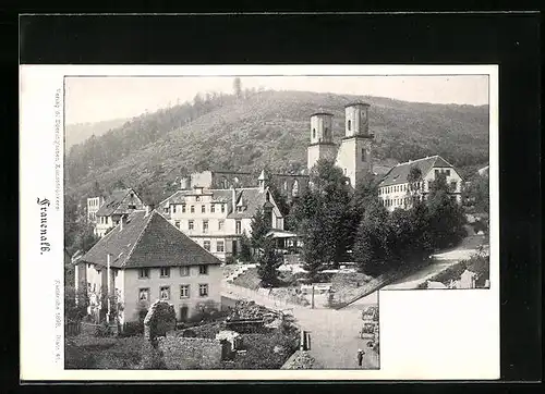 AK Frauenalb, Ortspartie mit Kirche