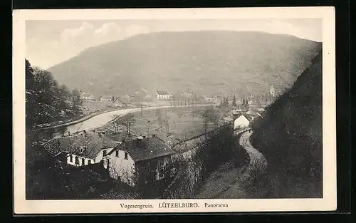 AK Lützelburg, Panoramablick auf den Ort