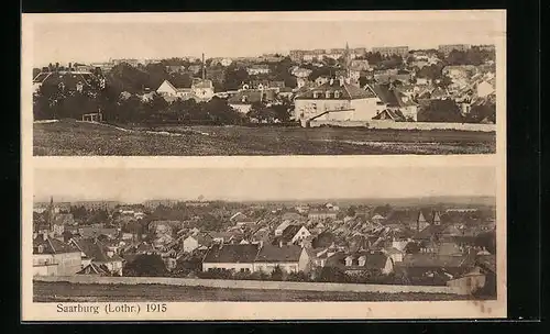 AK Saarburg, Zwei Ansichten von 1915