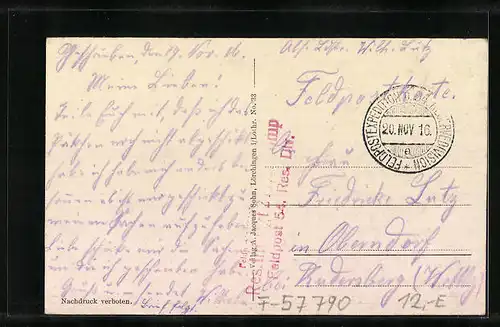 AK Lörchingen i /Lothr., Hauptstrasse mit Gasthaus