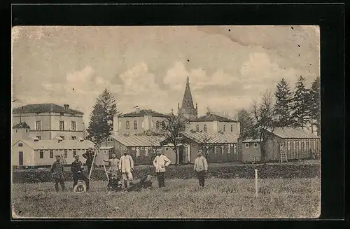 AK Albesdorf, Lazarett St. Anna mit Soldaten