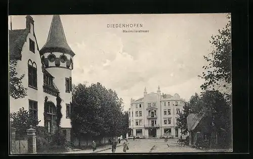AK Diedenhofen, Maximilianstrasse mit Villa