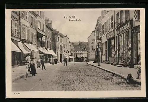 AK St. Avold, Lublerstrasse mit Geschäft