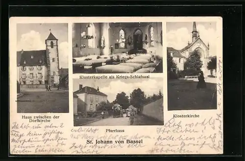 AK St. Johann von Bassel, Pfarrhaus, Klosterkirche