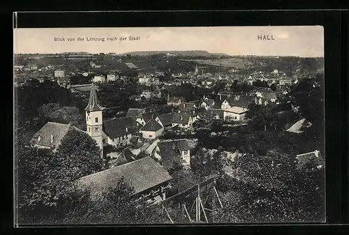 AK Hall, Blick von der Limpurg nach der Stadt