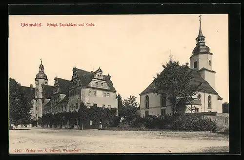 AK Wermsdorf, Königliches Jagdschloss und Kirche