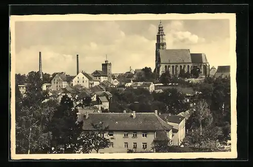 AK Kamenz, Blick auf die Stadt und St. Marien