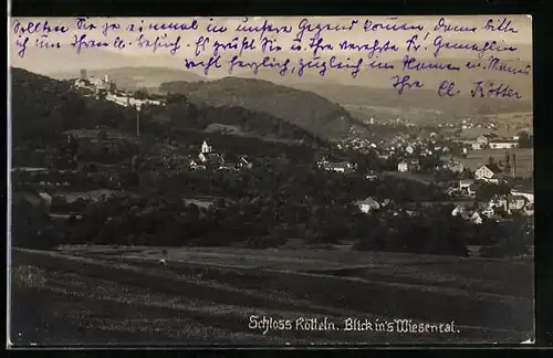 Foto-AK Lörrach, Schloss Rötteln u. Blick ins Wiesental