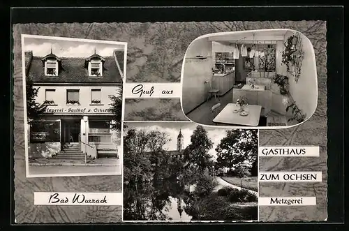 AK Bad Wurzach /Allgäu, Gasthaus zum Ochsen, Innenansicht, Uferpartie