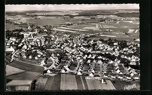 AK Schussenried /Oberschwaben, Teilansicht, Fliegeraufnahme