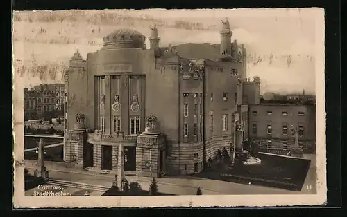 AK Cottbus, Ansicht des Stadttheaters