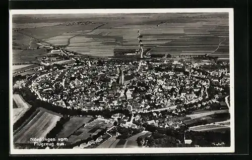 AK Nördlingen, Ansicht vom Flugzeug aus