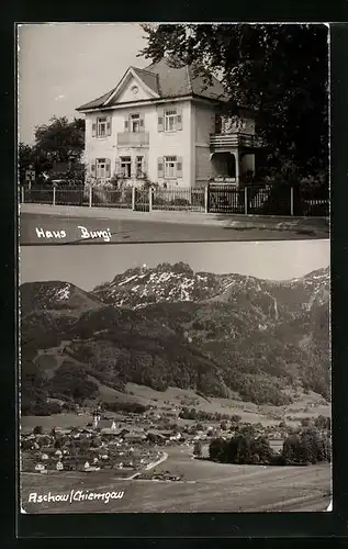 AK Aschau /Chiemgau, Ortsansicht und Haus Burgi
