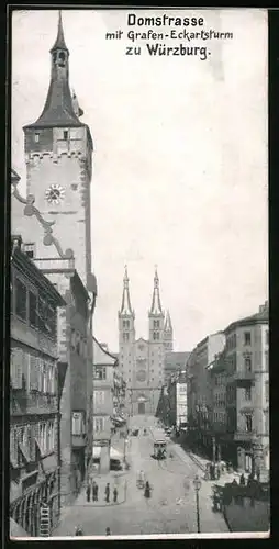 Vertreterkarte Würzburg, Conserven- u. Chocoladen Fabrik W. F. Wucherer & Co., Werksansicht, Domstrasse