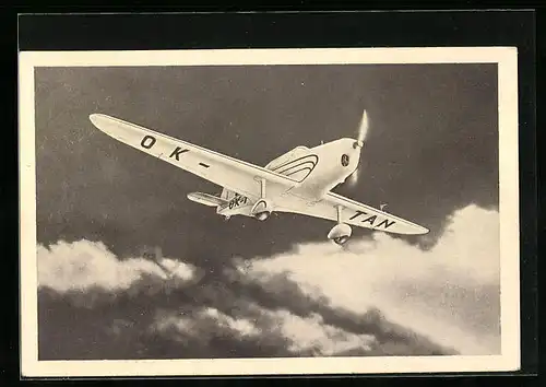 AK Flugzeug vom Typ OK-TAN