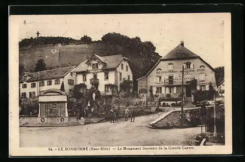 AK Le Bonhomme, Le Monument Souvenir de la Grande Guerre