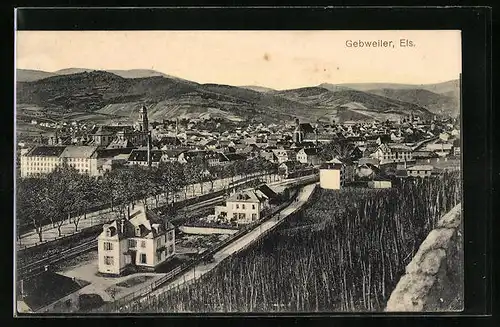 AK Gebweiler, Blick auf den Ort von oben