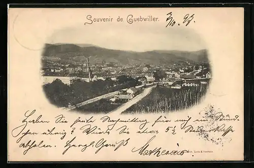 AK Guebwiller, Ansicht aus der Vogelschau